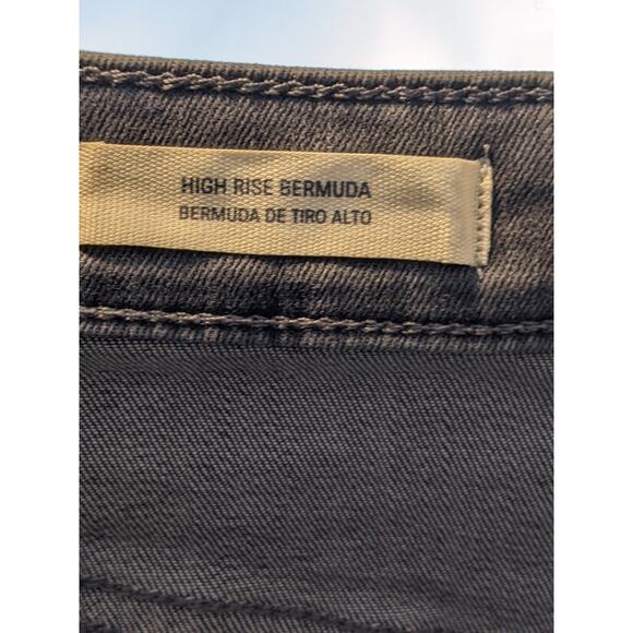High Rise Bermuda Jean Shorts‎ Slim Leg Raw Hem Universal Thread Denim Gray 16 - Picture 7 of 11